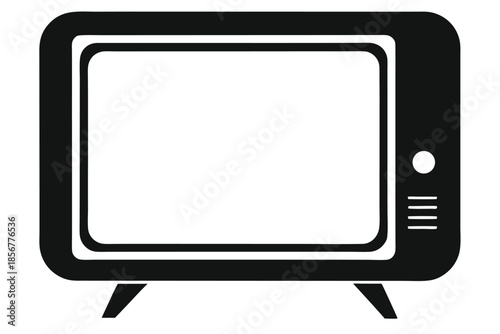 smart tv silhouette line art vector illustration
