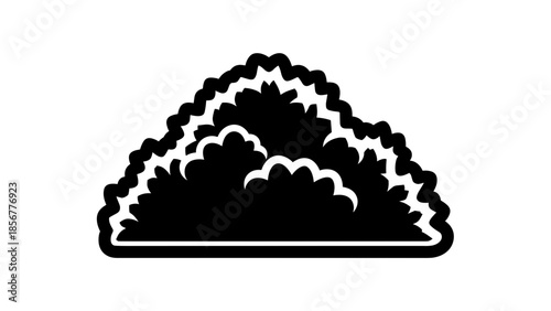 Black Sushi Rolls on White Background.