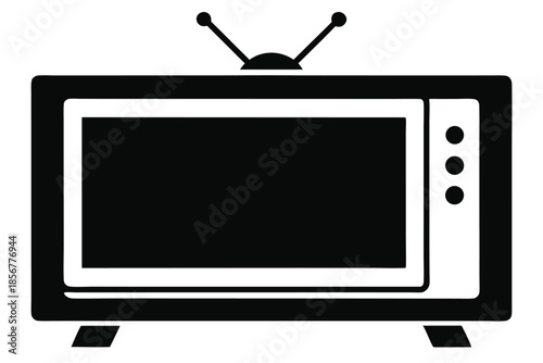smart tv silhouette line art vector illustration