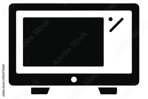 smart tv silhouette line art vector illustration