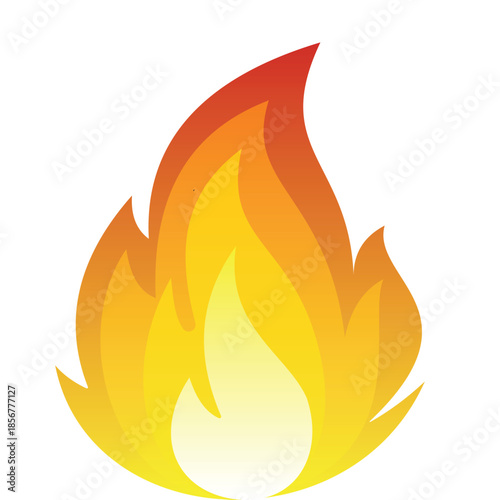 Minimal Flame Symbol Vector Icon for Heat, Energy, Fire Safety, Warning and Power Concept