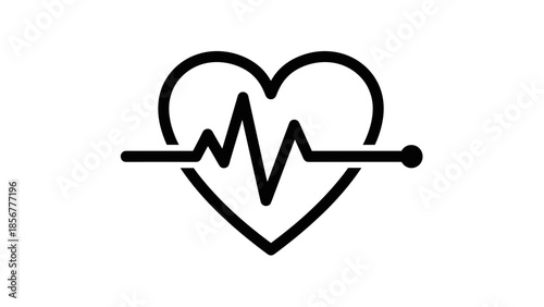 Heart Rate Pulse Heartbeat Icon Symbol.