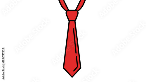Red Neck Tie Illustration Design Element.