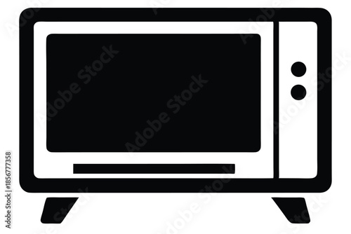 smart tv silhouette line art vector illustration