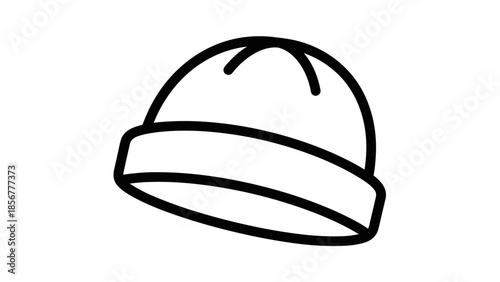 Simple Beanie Hat Illustration Design Element.