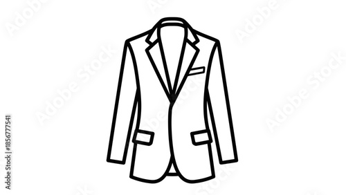 Simple Black and White Suit Jacket Illustration.