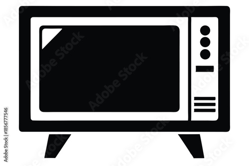 smart tv silhouette line art vector illustration
