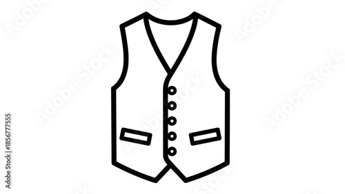 Simple Black and White Waistcoat Illustration 1.
