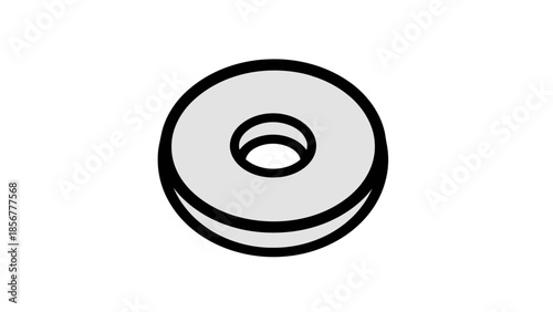Simple Black and White Washer Illustration.