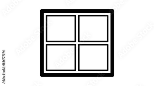 Simple Black and White Window Icon.