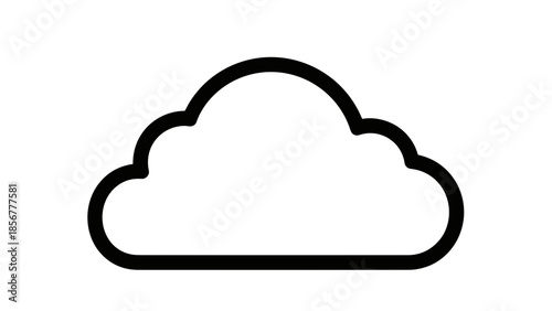 Simple Black Cloud Icon Illustration Design 1.