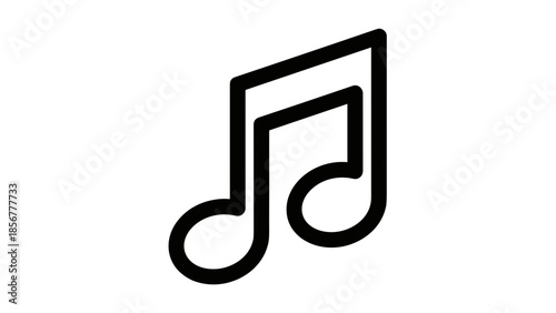 Foto Simple Black Music Note Icon Design.