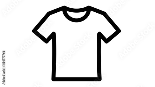 Simple Black Outline of a T Shirt.