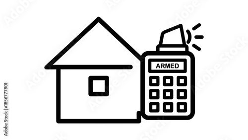 Simple House Security System Illustration.