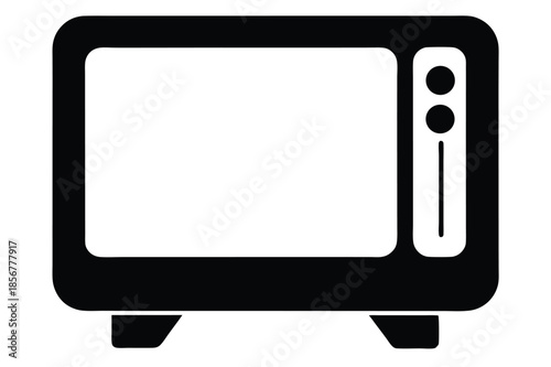 smart tv silhouette line art vector illustration