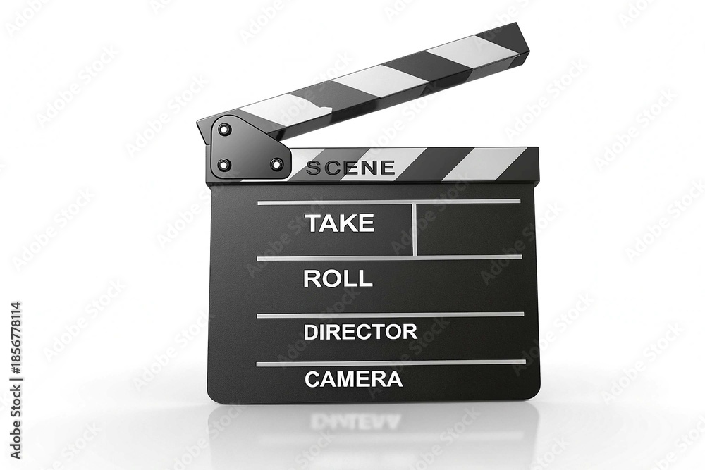 Obraz premium Movie clapper board vector illustration. Video icon. Film making industry