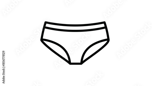 Simple Line Drawing of Womens Underwear.