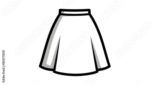 Simple White Skirt Illustration Design Element.