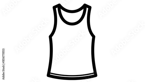 Simple White Tank Top Illustration Design.