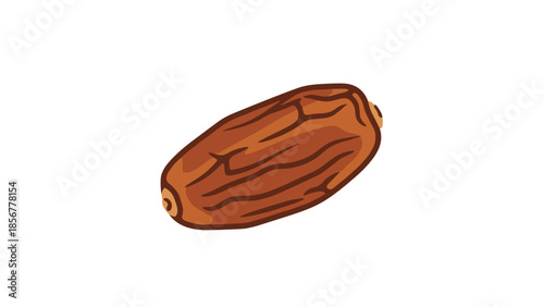 Single Date Fruit Isolated on White.
