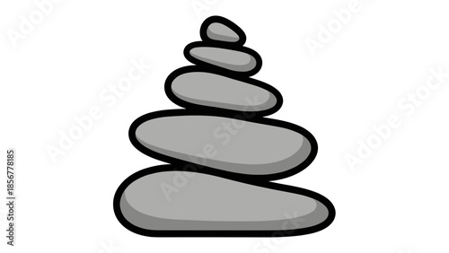 Stack of Smooth Gray Stones Illustration.