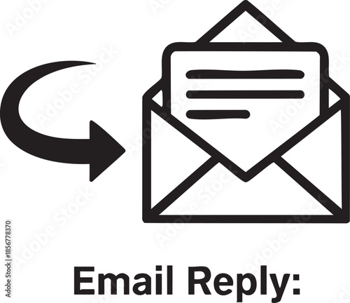 outline, email icon, email reply, minimalist, flat design.eps