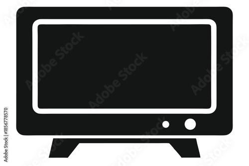 smart tv silhouette line art vector illustration