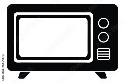smart tv silhouette line art vector illustration