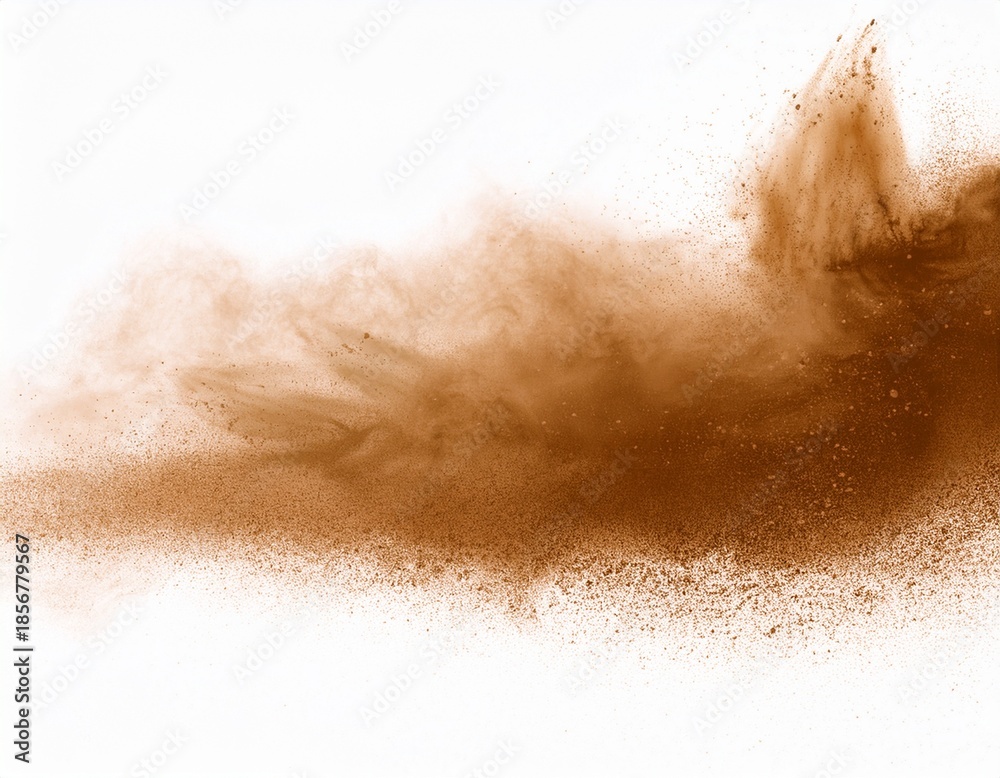 Fototapeta premium brown dust smoke or cloud texture effect isolated on white background