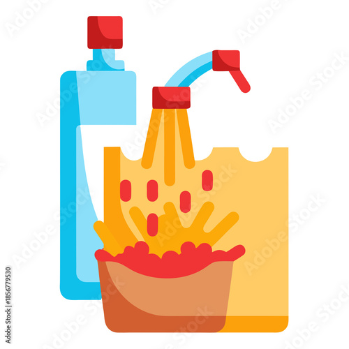 french fries with ketchup