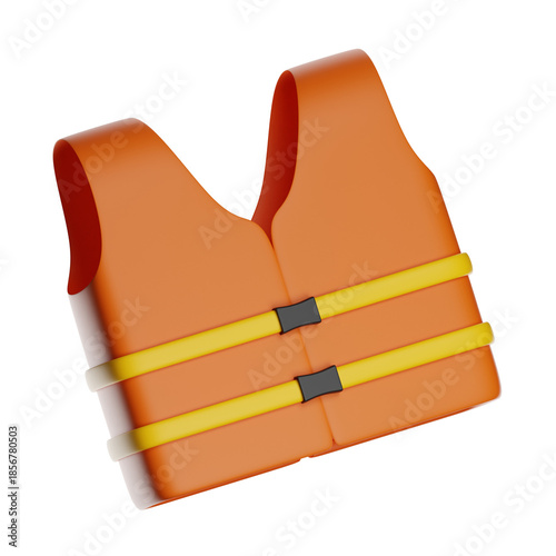Orange life jacket providing water safety and protection