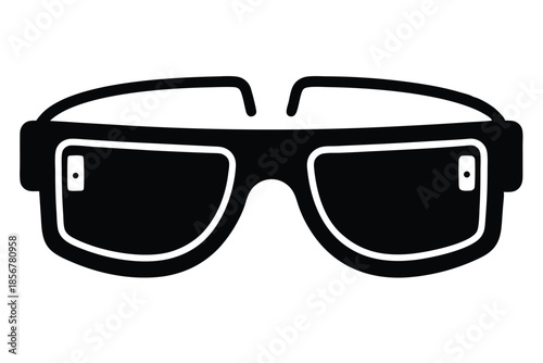 smart glasses silhouette line art vector illustration