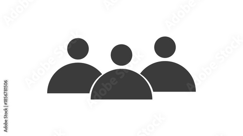 Animated Group of People Icon Representing Teamwork, Community and Users.