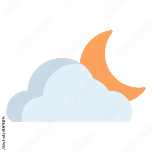 Cloudy night vector icon. Weather icon flat style. perfect use for logo, presentation, website, and more. modern icon design color style 