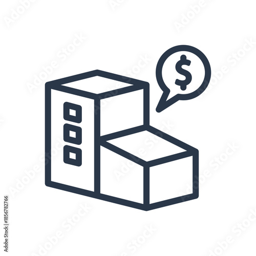 Real Estate Investment and Property Value Outline Vector Icon