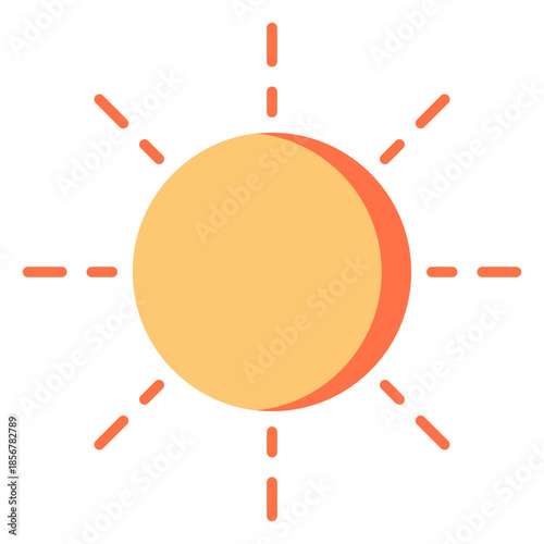 Sun vector icon. Weather icon flat style. perfect use for logo, presentation, website, and more. modern icon design color style 