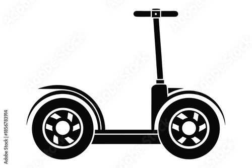 segway silhouette line art vector illustration