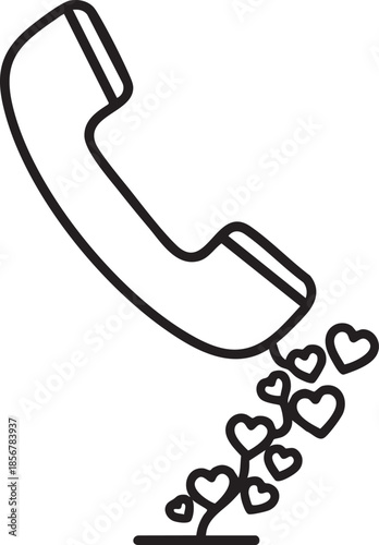telephone,handset,phone,call,communication,icons,simple,black and white,minimalist,line art,illustration.eps