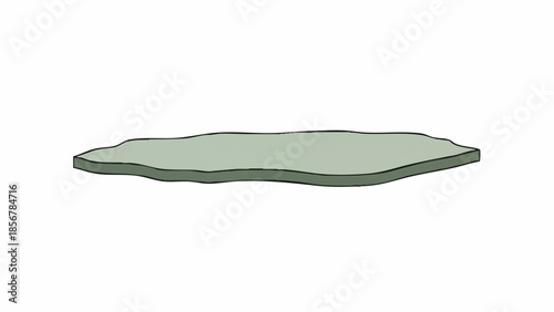 An illustration of a flat, grey, irregularly shaped stone slab, commonly used as a paving stone or decorative element in gardens and landscapes