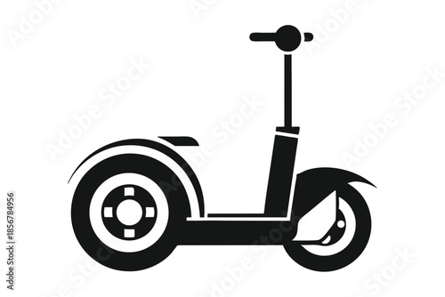 segway silhouette line art vector illustration