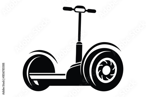 segway silhouette line art vector illustration