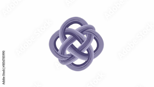 Intricate Purple Celtic Knot Symbolizing Connection and Eternity on a White Background