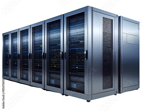 server rack with servers