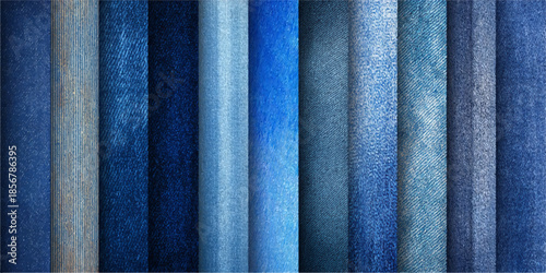 Blue denim jean texture and seamless background. Chambray Denim Fabric Background