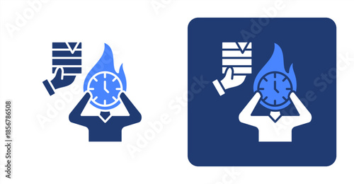 Deadline Glyph Color  Two-tone color and contrasting background icon illustration