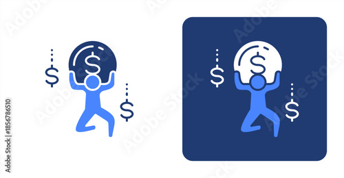 Burden Glyph Color  Two-tone color and contrasting background icon illustration