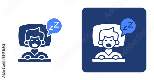 Insomnia Glyph Color  Two-tone color and contrasting background icon illustration