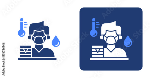 Illness Glyph Color  Two-tone color and contrasting background icon illustration