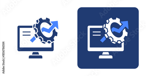 Productive Glyph Color  Two-tone color and contrasting background icon illustration