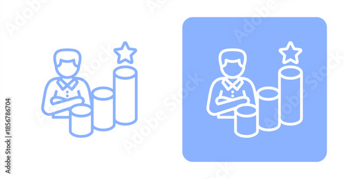 Ambition Line  Two-tone color and contrasting background icon illustration